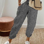 Women's Breathable Drawstring Pants with Slant Pockets – Tapered Leg Comfort Everyday Pants