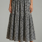 Women's Floral Skirt with Elastic Waistband – Lightweight Flowing Pull-On Summer Skirt
