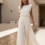 Women's Elegant Pleated Jumpsuit – Dressy One-Piece for Weddings, Evening Events & Parties