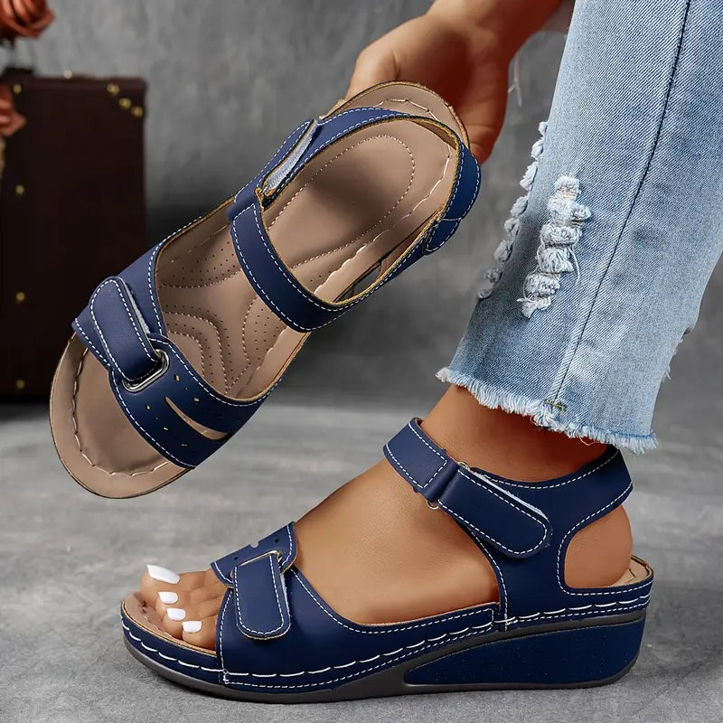 Women's Cushioned Wedge Sandals with Adjustable Straps – Comfort Everyday Summer Sandals