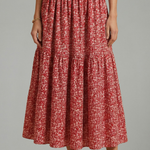 Women's Floral Skirt with Elastic Waistband – Lightweight Flowing Pull-On Summer Skirt
