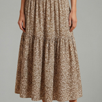 Women's Floral Skirt with Elastic Waistband – Lightweight Flowing Pull-On Summer Skirt
