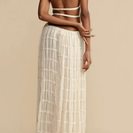 Women's Ruched Halter Crop Top and Maxi Skirt Set – Two-Piece Summer Co-Ord Outfit