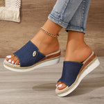 Women's Woven Espadrille Wedge Sandals – Platform Summer Sandals for Holidays