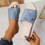 Women's Woven Espadrille Wedge Sandals – Platform Summer Sandals for Holidays