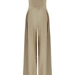Women's Strapless Wide Leg Jumpsuit with Elastic Back – Elegant One-Piece for Evening Events