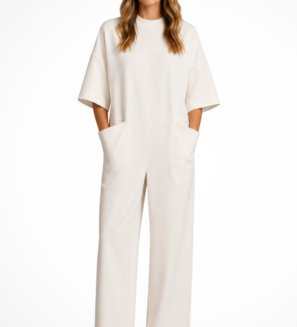 Women's Oversized Short Sleeve Wide Leg Jumpsuit – Wedding Guest and Occasion Jumpsuit