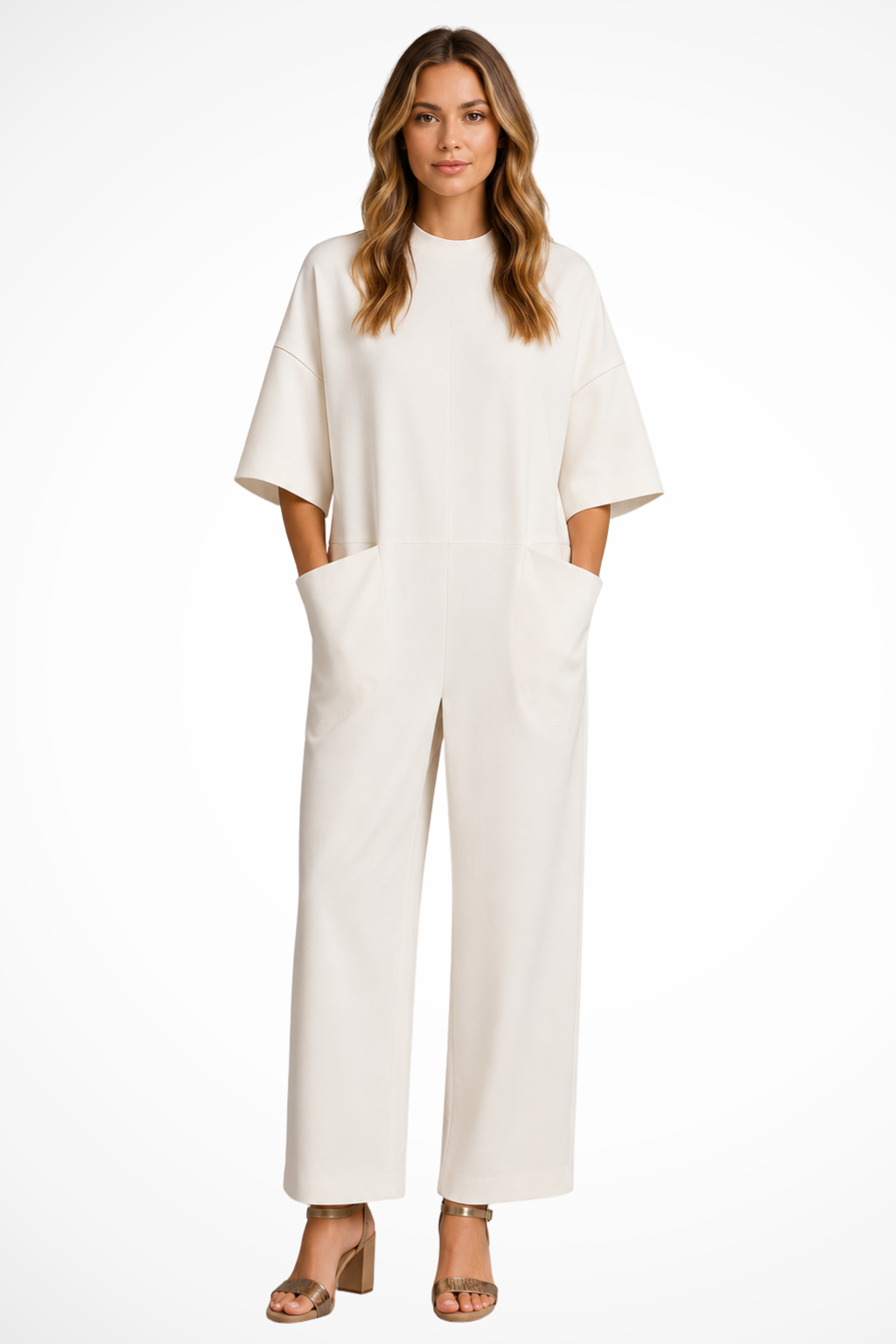 Women's Oversized Short Sleeve Wide Leg Jumpsuit – Wedding Guest and Occasion Jumpsuit