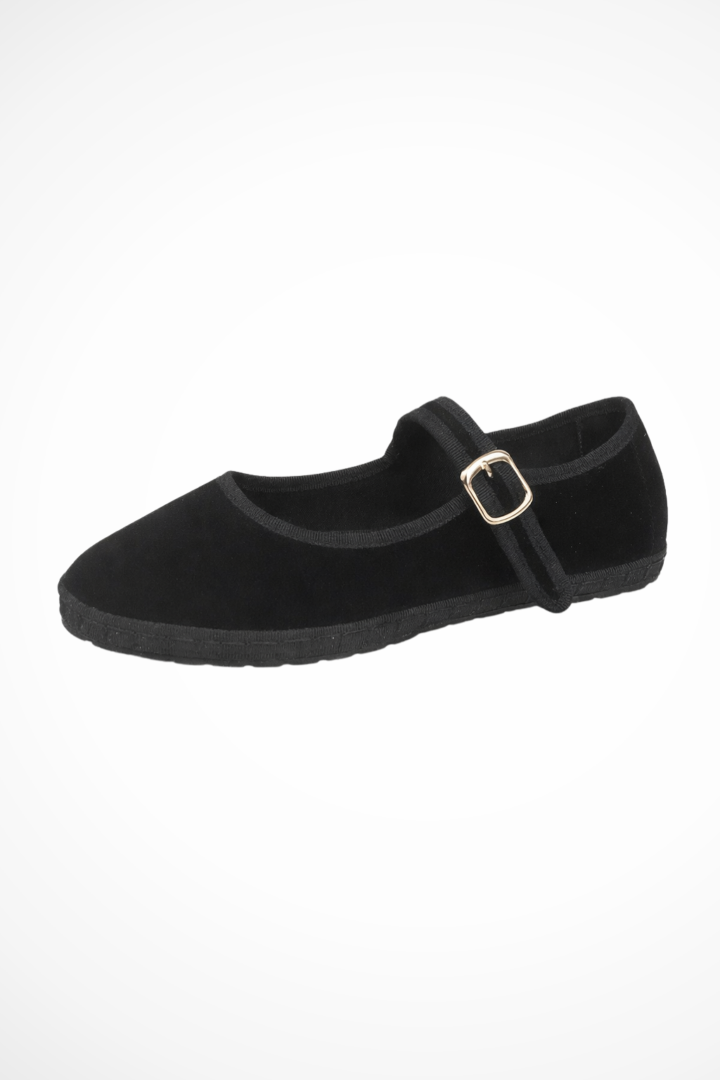 Women's Round Toe Mary Jane Ballet Flats with Buckle Strap – Suede-Look Everyday Flats