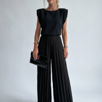 Women's Elegant Pleated Jumpsuit – Dressy One-Piece for Weddings, Evening Events & Parties