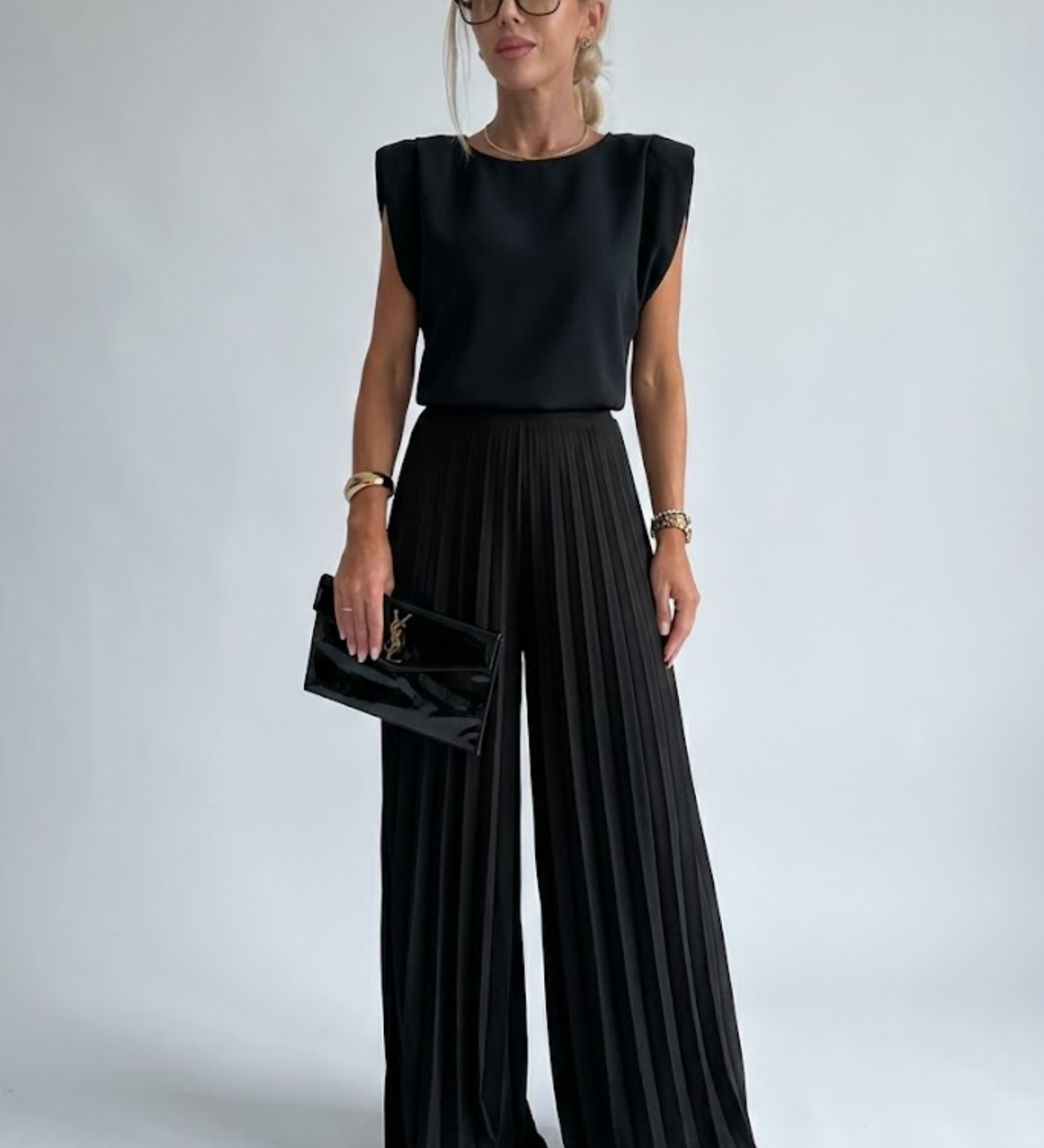 Women's Elegant Pleated Jumpsuit – Dressy One-Piece for Weddings, Evening Events & Parties