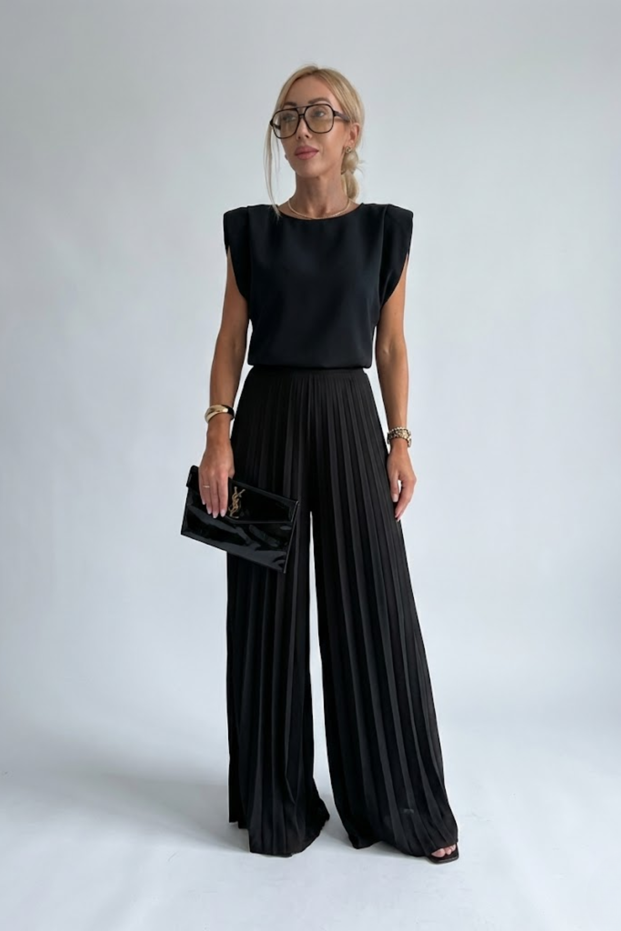 Women's Elegant Pleated Jumpsuit – Dressy One-Piece for Weddings, Evening Events & Parties