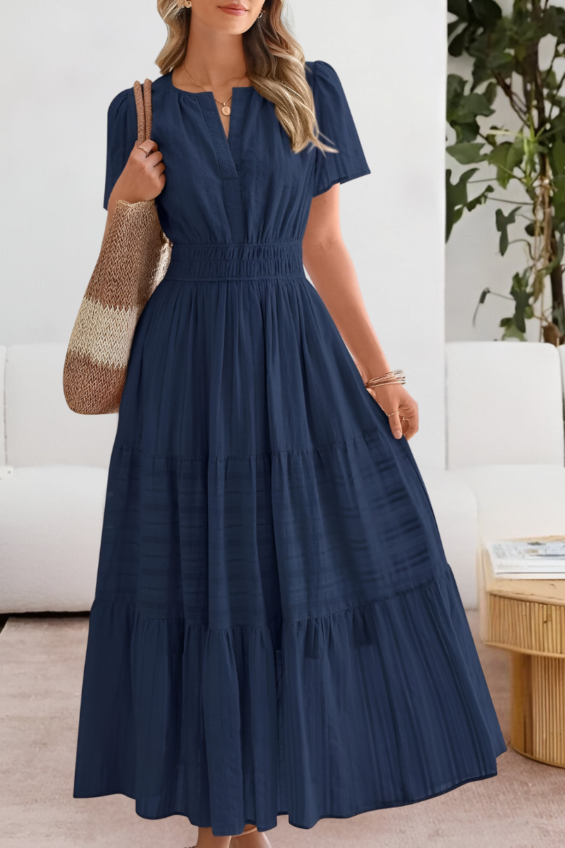 Women's Tiered Flutter Sleeve Maxi Dress – Flowing Summer Evening & Occasion Dress