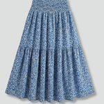 Women's Floral Skirt with Elastic Waistband – Lightweight Flowing Pull-On Summer Skirt