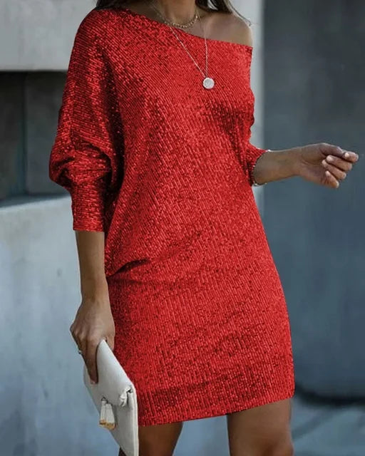 Women's Sequin Party Dress – Sparkly Evening Dress for Cocktail Parties & Celebrations