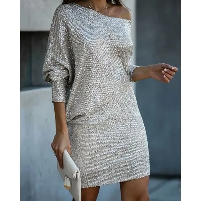 Women's Sequin Party Dress – Sparkly Evening Dress for Cocktail Parties & Celebrations