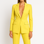 Women's Two-Piece Blazer Suit with Fitted Jacket & Regular Fit Pants – Work & Evening Set