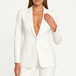 Women's Two-Piece Blazer Suit with Fitted Jacket & Regular Fit Pants – Work & Evening Set