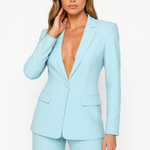 Women's Two-Piece Blazer Suit with Fitted Jacket & Regular Fit Pants – Work & Evening Set