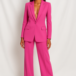 Women's Two-Piece Blazer Suit with Fitted Jacket & Regular Fit Pants – Work & Evening Set