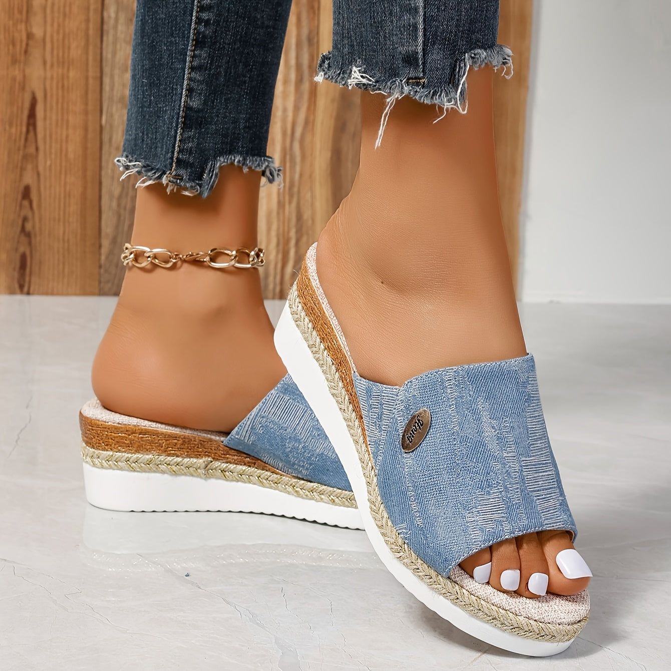 Women's Woven Espadrille Wedge Sandals – Platform Summer Sandals for Holidays
