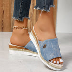 Women's Woven Espadrille Wedge Sandals – Platform Summer Sandals for Holidays