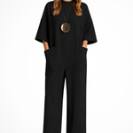 Women's Oversized Short Sleeve Wide Leg Jumpsuit – Wedding Guest and Occasion Jumpsuit
