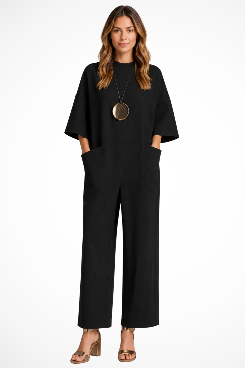 Women's Oversized Short Sleeve Wide Leg Jumpsuit – Wedding Guest and Occasion Jumpsuit