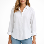 Women's Relaxed Fit Long Sleeve Button Down Shirt – Classic Collared Shirt for Work & Weekend