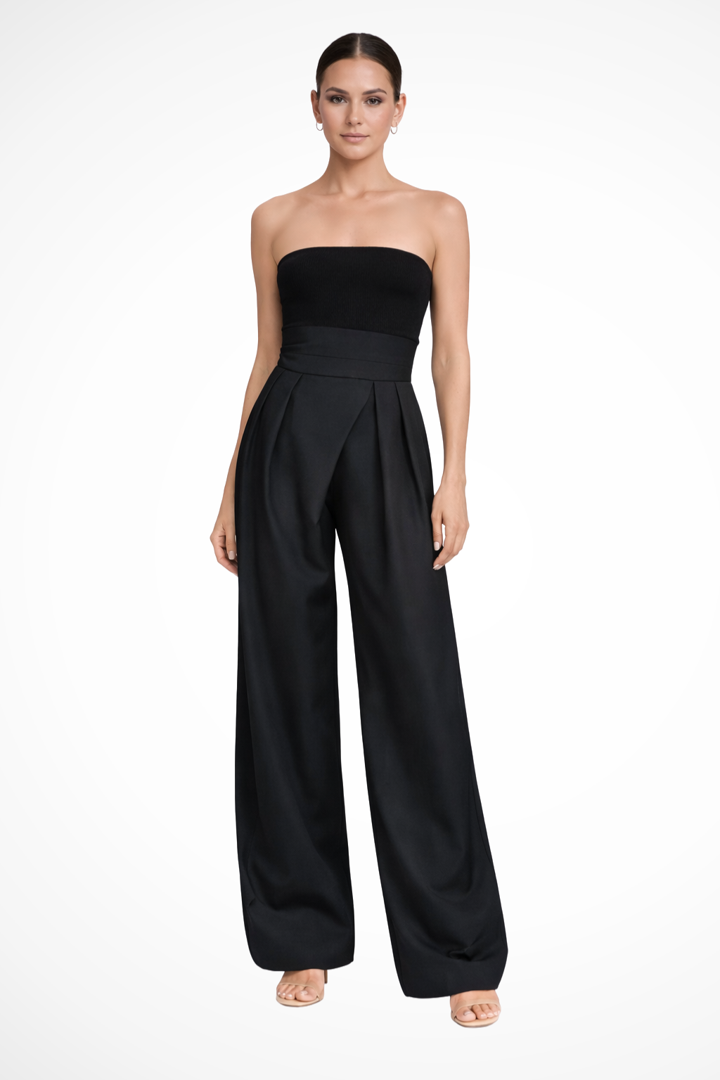 Women's High-Waisted Wide Leg Pants – Full-Length Tailored Pants for Office & Formal Wear