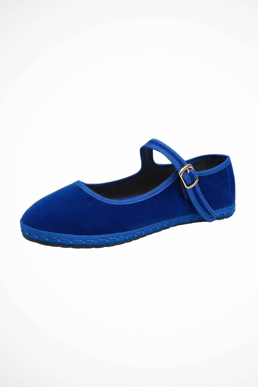 Women's Round Toe Mary Jane Ballet Flats with Buckle Strap – Suede-Look Everyday Flats