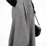 Women's Pleated Wide Leg Work Pants – High Waist Tailored Pants with Belt