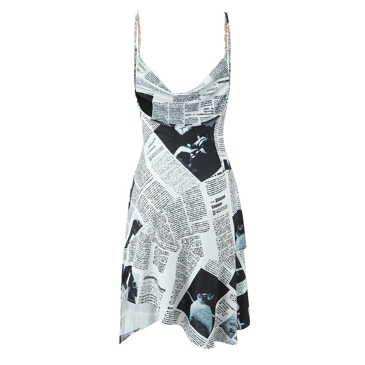 Women's Printed Strapless Asymmetric Mini Dress – Summer Party & Evening Dress