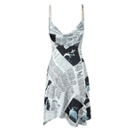 Women's Printed Strapless Asymmetric Mini Dress – Summer Party & Evening Dress