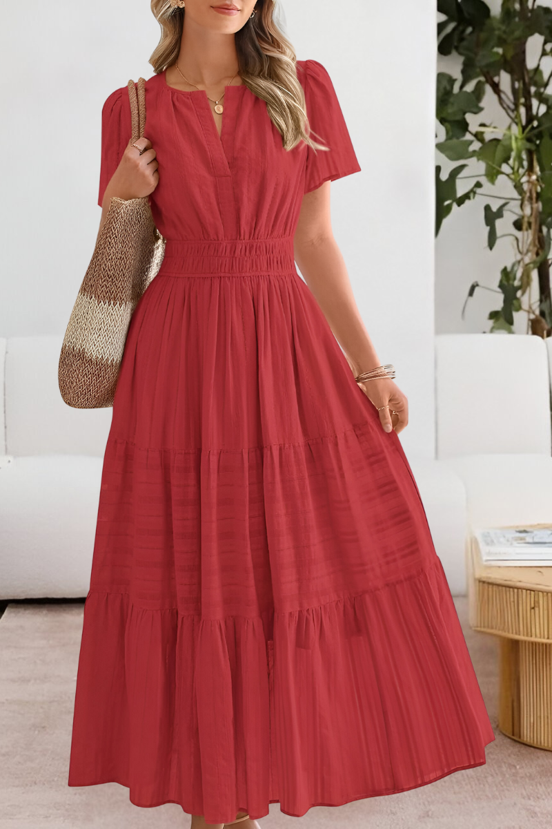 Women's Tiered Flutter Sleeve Maxi Dress – Flowing Summer Evening & Occasion Dress