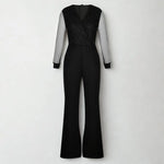 Women's Glitter Bodice Sleeveless Jumpsuit with Straight Legs – Elegant Party Jumpsuit