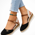 Women's Closed-Toe Espadrille Wedges with Ankle Strap – Buckle Wedge Sandals for Summer