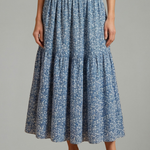 Women's Floral Skirt with Elastic Waistband – Lightweight Flowing Pull-On Summer Skirt