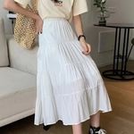 Women's High-Waist Tiered Maxi Skirt with Elastic Waist – Flowy Summer Skirt