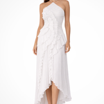 Women's Halter Neck Backless Ruffle Maxi Dress – Sleeveless Wedding Guest & Summer Event Dress