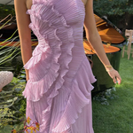Women's Halter Neck Backless Ruffle Maxi Dress – Sleeveless Wedding Guest & Summer Event Dress