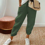 Women's Breathable Drawstring Pants with Slant Pockets – Tapered Leg Comfort Everyday Pants