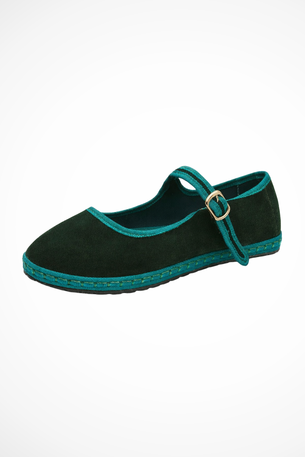 Women's Round Toe Mary Jane Ballet Flats with Buckle Strap – Suede-Look Everyday Flats