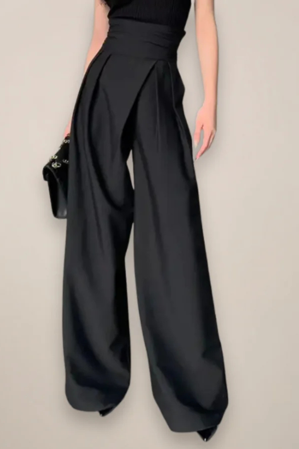 Women's High-Waisted Wide Leg Pants – Full-Length Tailored Pants for Office & Formal Wear