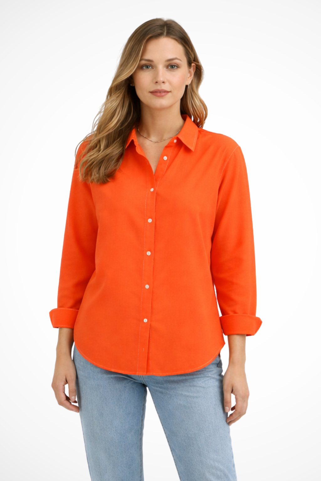 Women's Relaxed Fit Long Sleeve Button Down Shirt – Classic Collared Shirt for Work & Weekend