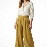 Women's Pleated Cropped Wide Leg Pants – High Waist Tailored Summer Pants