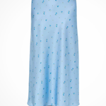 Women's Floral Satin Bias-Cut Maxi Skirt – Flowing Summer Skirt for Weddings & Garden Parties