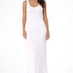 Women's Sleeveless Knit Maxi Dress – Deep V-Neck Fitted Summer Occasion Dress