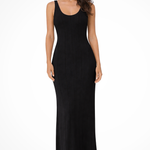 Women's Sleeveless Knit Maxi Dress – Deep V-Neck Fitted Summer Occasion Dress