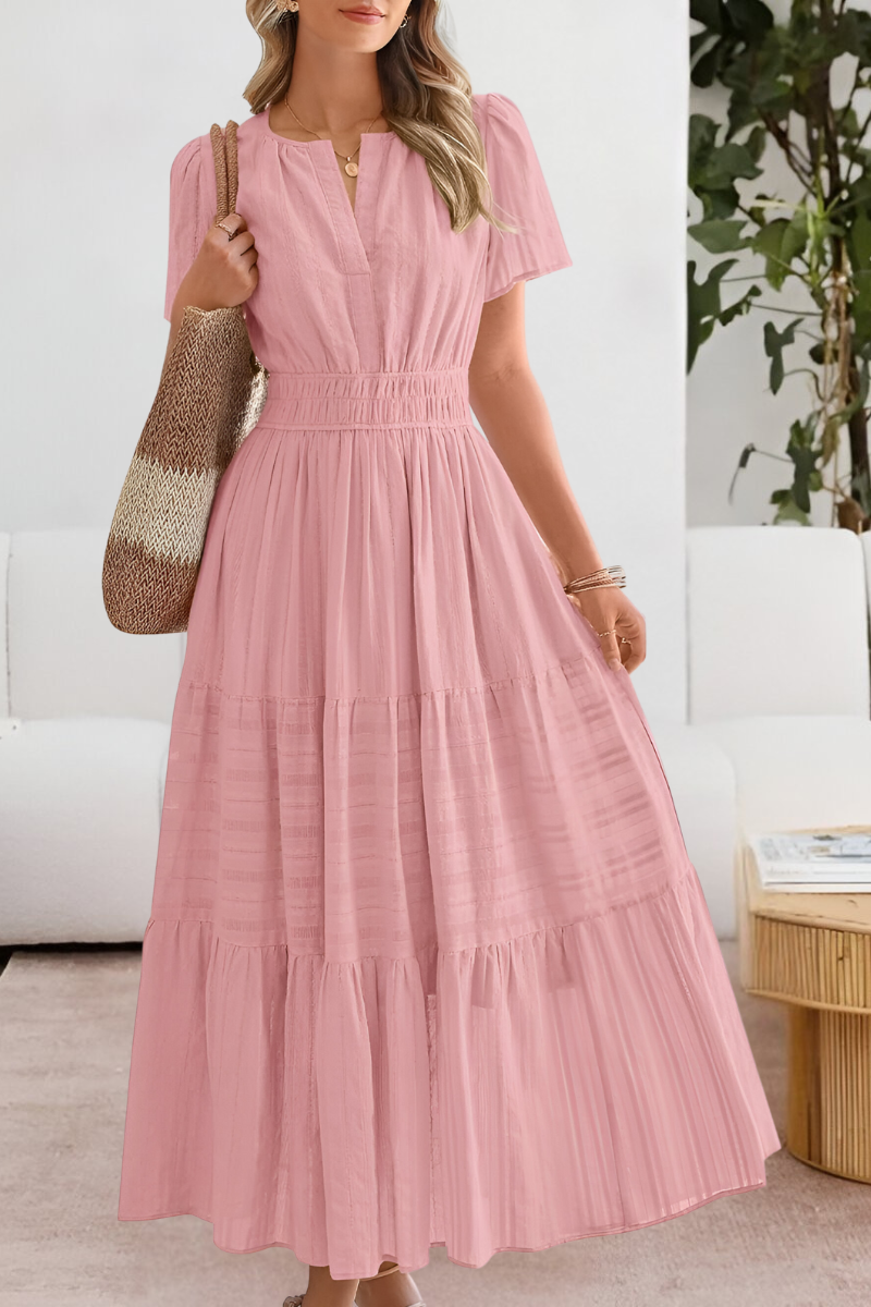 Women's Tiered Flutter Sleeve Maxi Dress – Flowing Summer Evening & Occasion Dress